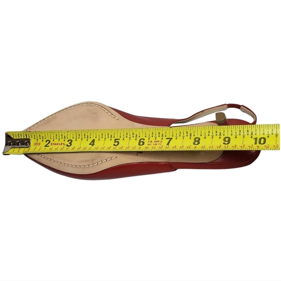 THEORY Red City Slingback 100% Lamb Leather New SZ 37 - Picture 8 of 12